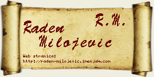 Raden Milojević vizit kartica